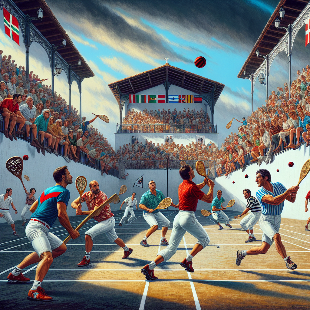 Pelotaris en acción durante un torneo de pelota